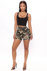 Yes Now Distressed Bermuda Shorts - Camouflage Ins Street
